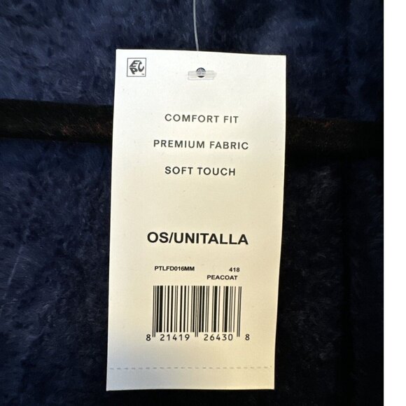 Perry Ellis Portfolio Men's Herringbone Textured Fleece Plush Robe Sleepwear OS - Picture 4 of 5